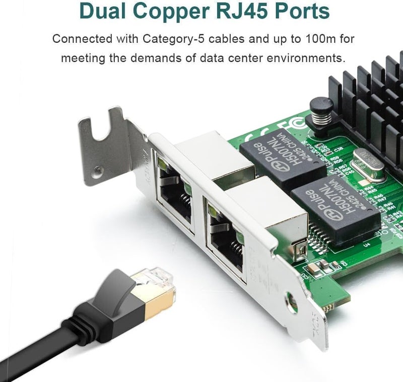 ipolex Intel 82576 Chip Dual NIC, 1Gb Network Card Compare to Intel E1G42ET NIC, PCI Express 2.1 X1, 2 RJ45 Ports, Ethernet Card Low Profile for Windows/Windows Server/Linux - Image 2